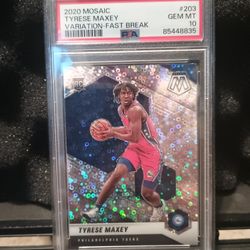 Tyrese Maxey Disco Mosaic  PSA 10 Rookie 