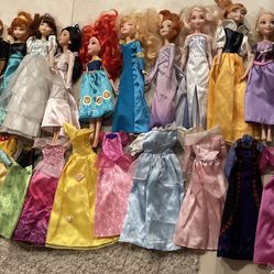 Barbie Princess Prince Children Disney Fairytale Dolls LOT OF 11 With Clothing