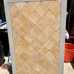 Table With Inset Tile Top 9/24 MAKE ME AN OFFER 