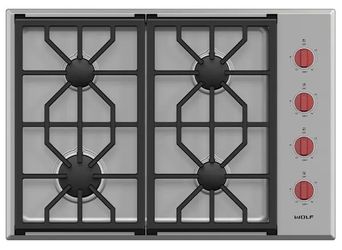 Wolf professional 30 inch 4 burner gas stovetop