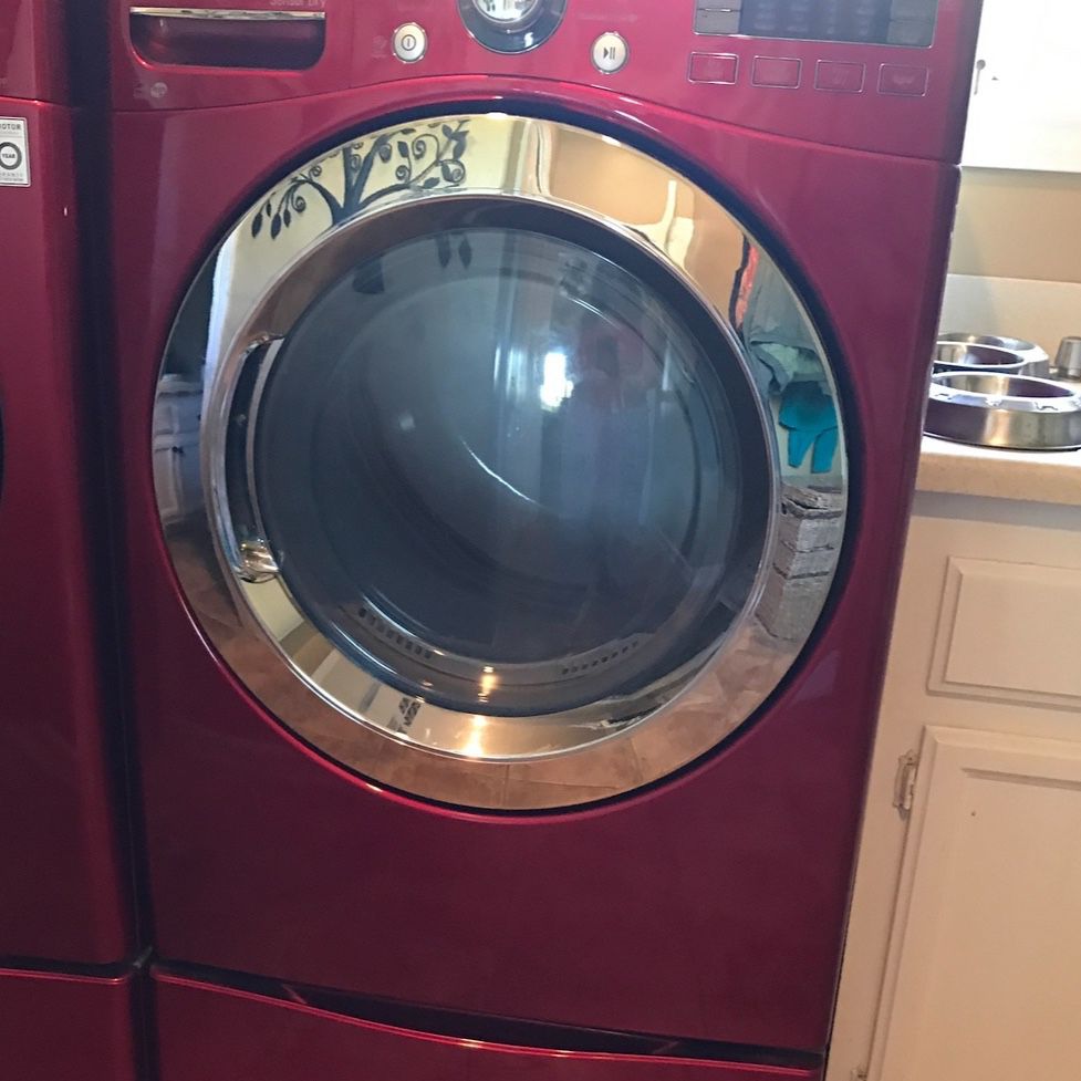 LG Front Loading Dryer In Red