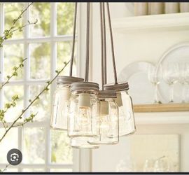 Mason Jar Cluster Pendant Light Fixture