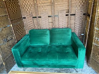 Emerald Green Velvet Loveseat