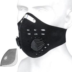 Cycling Face Mask Anti-Pollution Cycling Mask with Filters Activated Carbon Breathing Valve Bike Mouth Caps