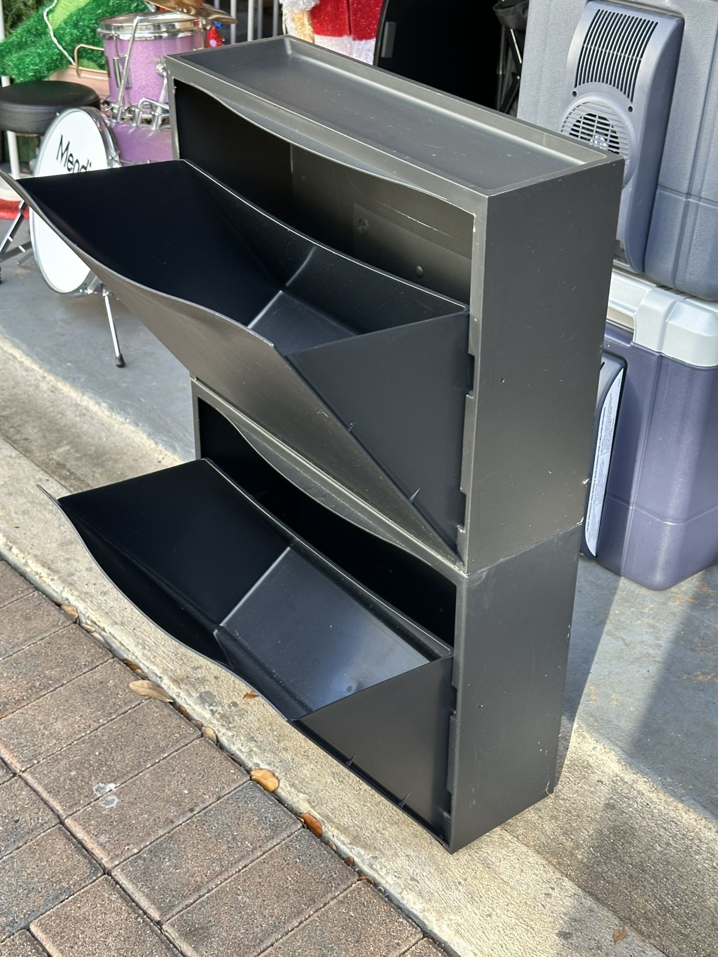 IKEA 2 Piece Stackable Shoe Storage Cabinet 