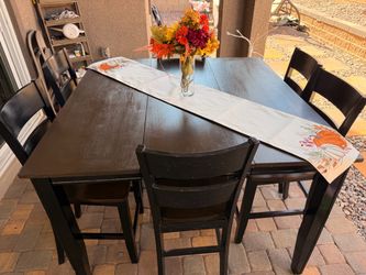 Black Wood Counter Height Dining Set