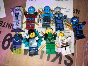 Lego ninjago figures and weapons