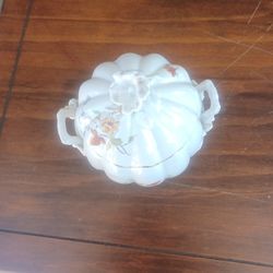 Antique Glass Bowl With Lid