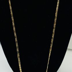 18k Gold Fancy Link Chain 21” Weights 10.3 Grams 