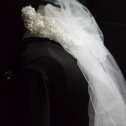 Wedding Headpiece White 40" L