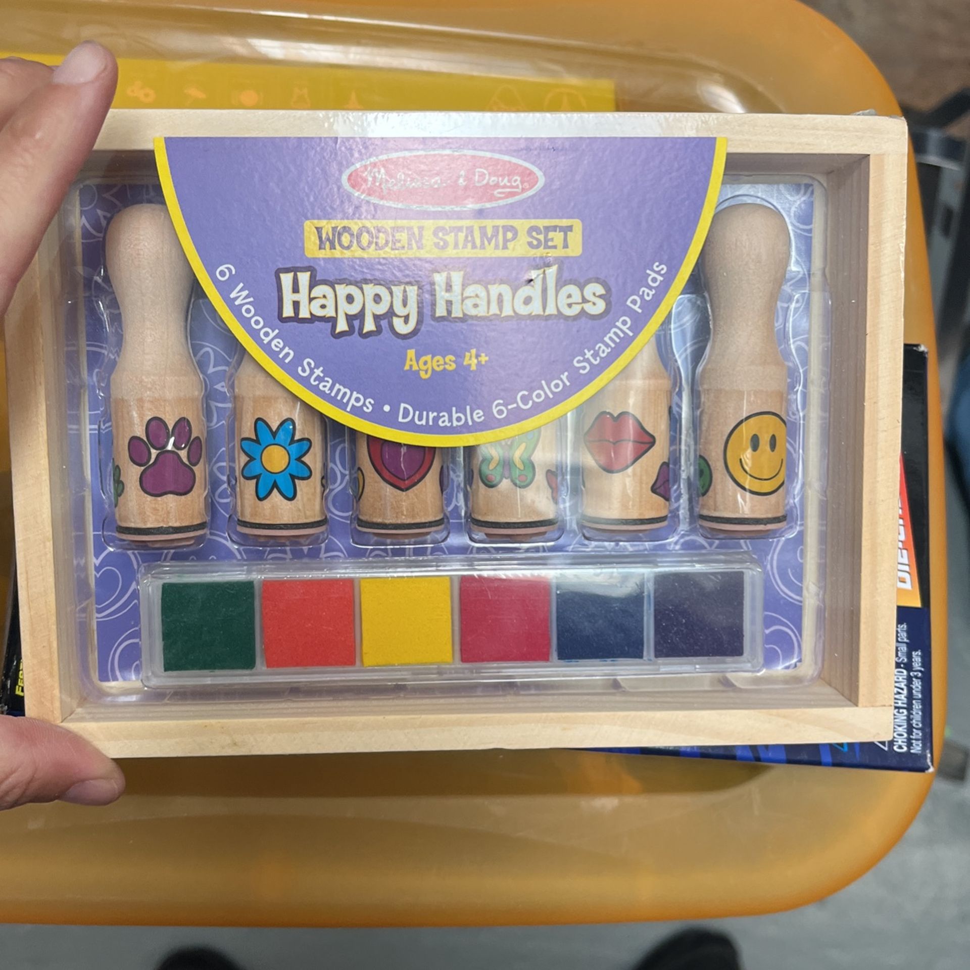 Melissa And Doug Deluxe Happy Handle Wooden STAMP SET Sealed (13)