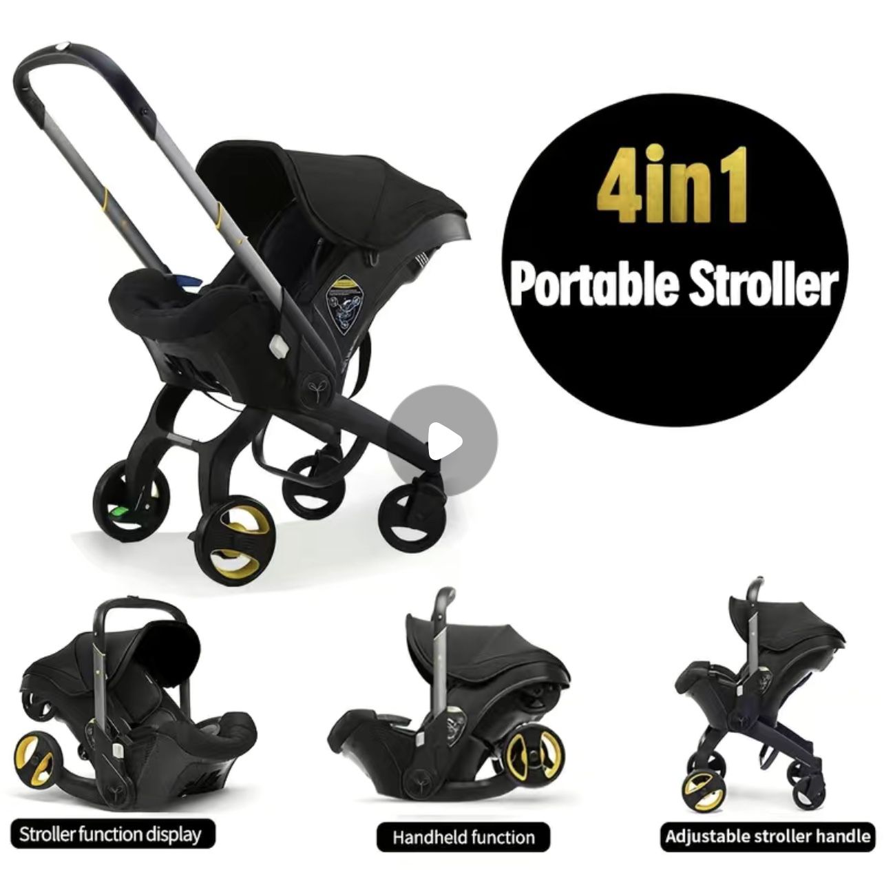 Stroller Car Seat Bundle With Accessories (6 Items) 