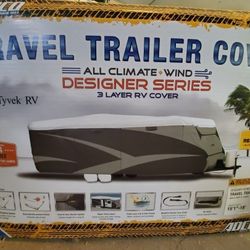 ADCO 34839 Designer Series Gray/White 15' 1" - 18' DuPont Tyvek Travel Trailer Cover