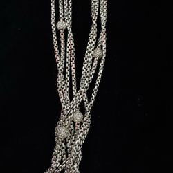 David Yurman Diamond Multi-Strand Necklace in 18k Yellow Gold and Sterling Silver
