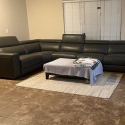 Nevio 6-pc Leather Sectional Sofa With Chaise, 