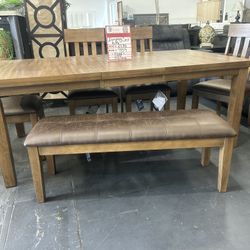 Dining Table With Extensions.  Ashley Brand. Solid Wood 