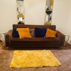 Brown Sofa Couch , End Tables And Chairs 