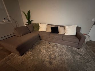 Gray Fabric L-Shaped Sectional Sofa