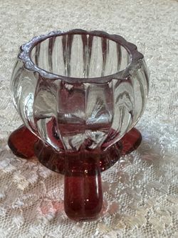 Vintage Cranberry Candle Holder