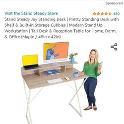 Posture Desk Computer Table With Shelves Standing 