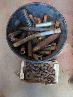 Large Lot of Used 1/2 Galvanized Nipples, couplings, etc.