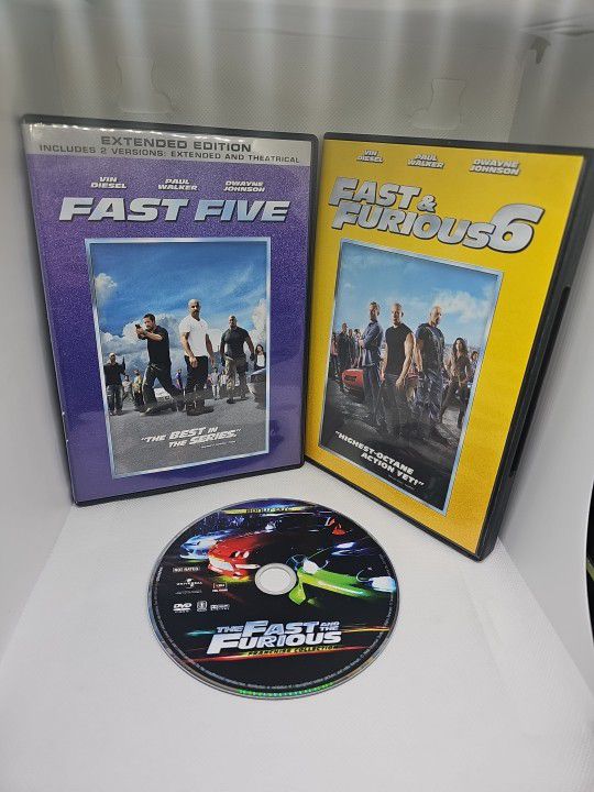 Fast Five + Fast & Furious 6 + Franchise Collection Bonus Disc DVDs