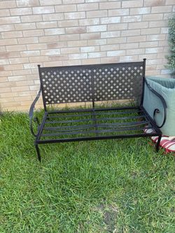 Metal patio bench $80 firm