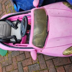 Pink Convertible Kids Car