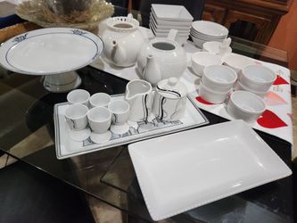 Large Porcelain & Ceramic Tea and Serving Set