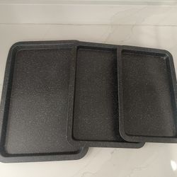 Set of 3 Speckled Non-Stick Baking Sheets