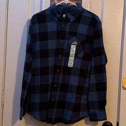  Magellan Outdoor Plaid long sleeve Blue Dark Blue Buffalo