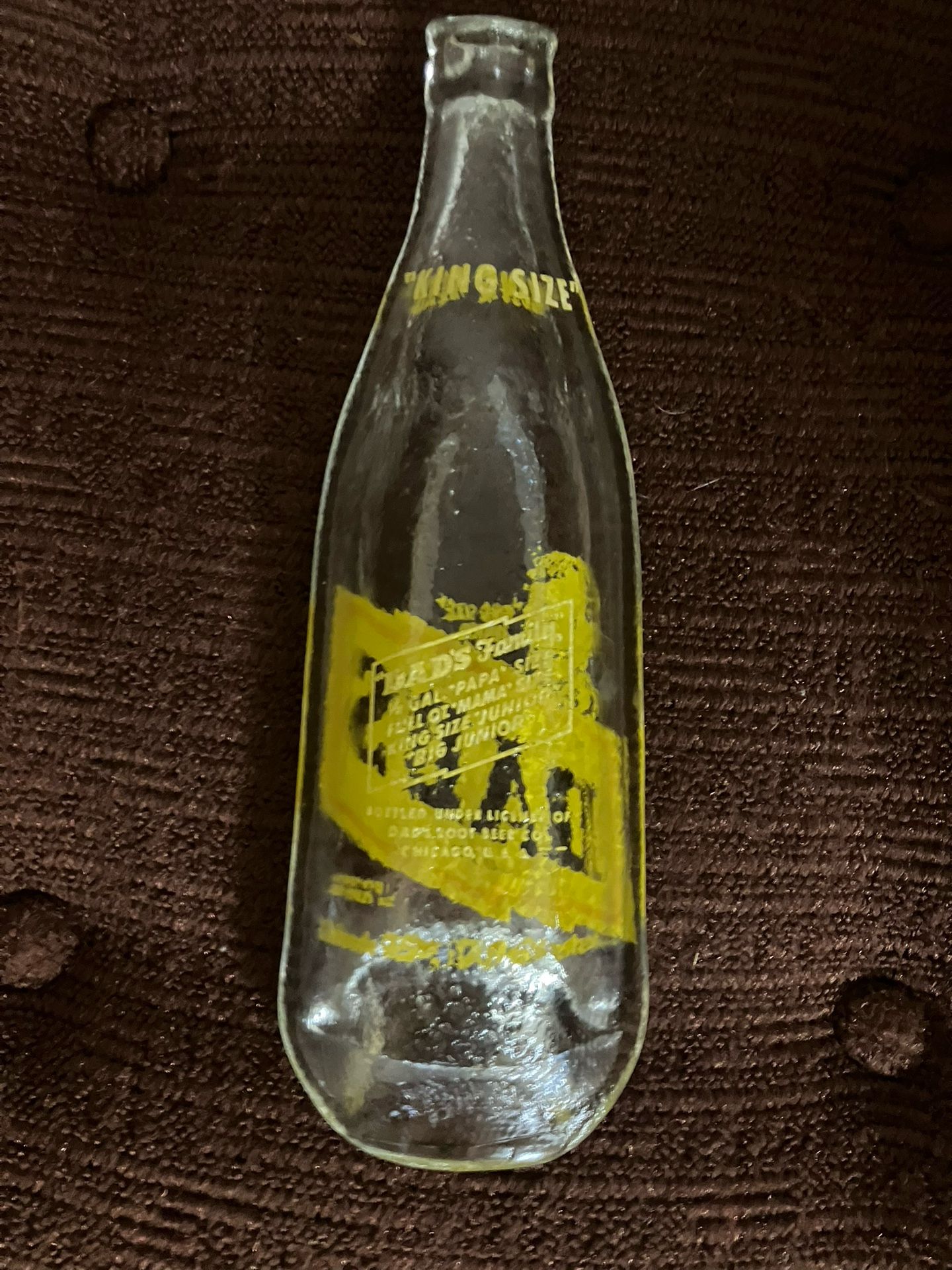 Dad’s 12 oz. melted glass bottle