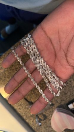 925 silver rope chain and bracelet