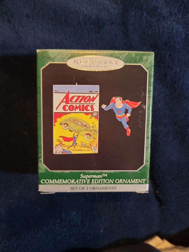 Hallmark Keepsake Superman Commemorative Edition ornament set from 1998.
