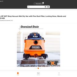 Hi every one we have this new vacuum RIDGID. 1400  STOR PRICE $139 HERE ONLY $100. NOTAX WE LOCATE IN HESPERIA MASSAGE ME FOR DIRECTIONS   RIDGID 14 G