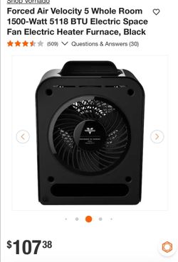 Vornado Velocity 5 Electric Space Heater Black