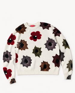 Supreme Nate Lowman Bullet Hole Sweater White Size M SS22 Knit Crewneck