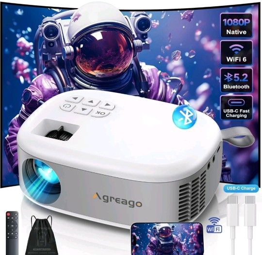 Portable 2.4/5G WiFi Wireless 1080P Projector