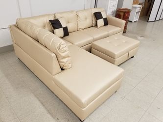 golden white sectional