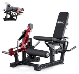 GMWD Leg Extension and Curl Machine LE08 2.0, Adjustable Leg Curl Machine with Plate Loaded, Seated Leg Extension and Lying Curl Machine for Home Gym,