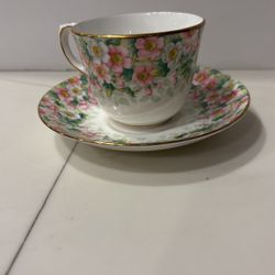 Crown Staffordshire Fine Bone China Cup and Saucer Pattern May time Made in England