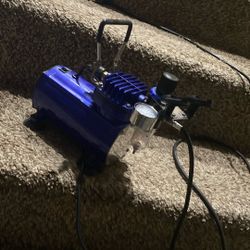 Mini Air Compressor Blue Sliver 