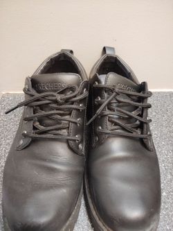 Skechers Men’s Leather Oxford Work / Casual Shoes - Black - Size 11