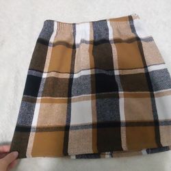 Brown Plaid Skirt