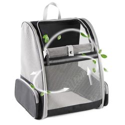 (404040-26) Texsens Innovative Traveler Bubble Backpack Pet Carriers for Cats and Dogs (Black)