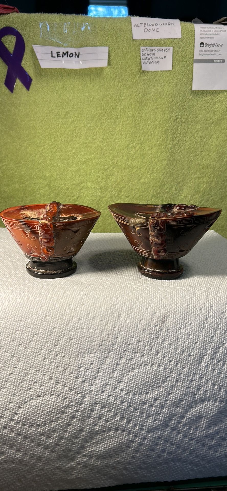 2 Ox Horn Libation Cups
