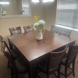 Dark Brown Dining Table Set