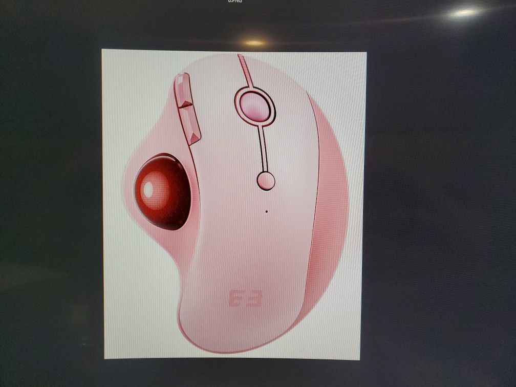 Pink Wireless Trackball Mouse, Bluetooth 2.4G Rechargeable