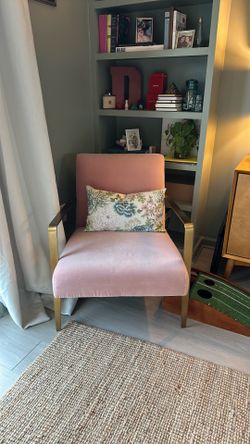 Anthropologie / Restoration Hardwear pink & gold chair