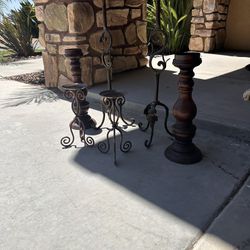Wrought Iron Candle Holders 